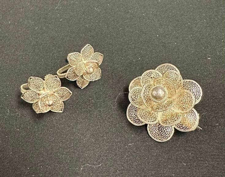 Broach and Earrings
