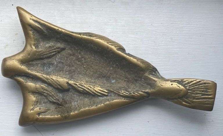 Brass codfish ashtray