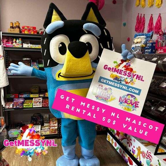 Get Messy! Bluey Mascot Rental