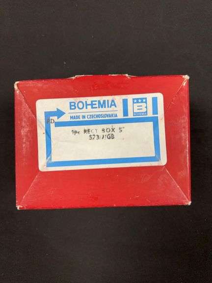 Bohemia Lead Crystal Ash Tray and Cigarette Box