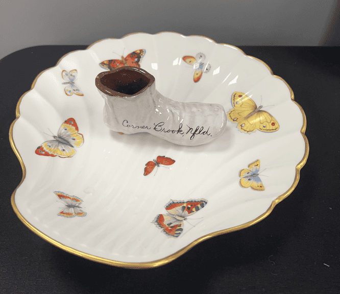 Decorative Plate and Porcelain Boot