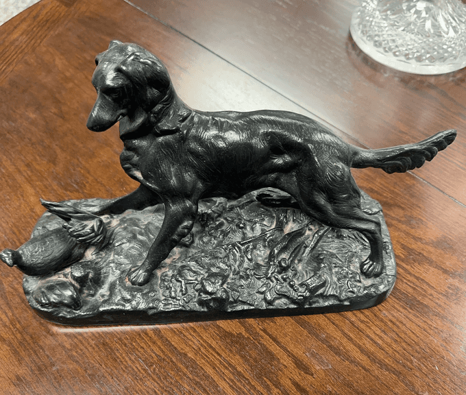 Metal Hunting Dog Statue