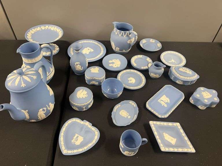 24 Piece Wedgwood Blue Jasperware Set
