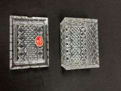 Bohemia Lead Crystal Ash Tray and Cigarette Box