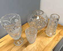 Four Crystal Vases
