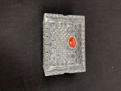 Bohemia Lead Crystal Ash Tray and Cigarette Box