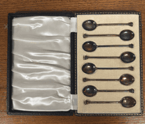 Sterling Silver and Enamel Demi-Tasse Spoon Set