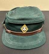 Canadian Women’s Army Corps Cap and Wood Spinning Top