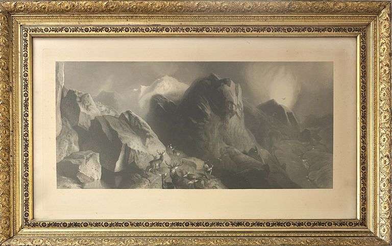 'The Deer Pass' after Edwin Landseer (1802-1873)