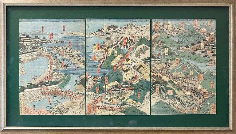 Attributed to Utagawa Yoshitora School - 'The Kisokaido Road'