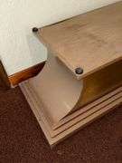 Gorgeous Antiqued Brass Bronze Finish Coffin Casket Base Wheels Hollywood Regency Decor  From Johnson Funeral Home