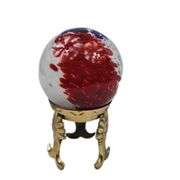 Murano Art 3" Glass Ball Marble Handmade Signed by Artist Paperweight