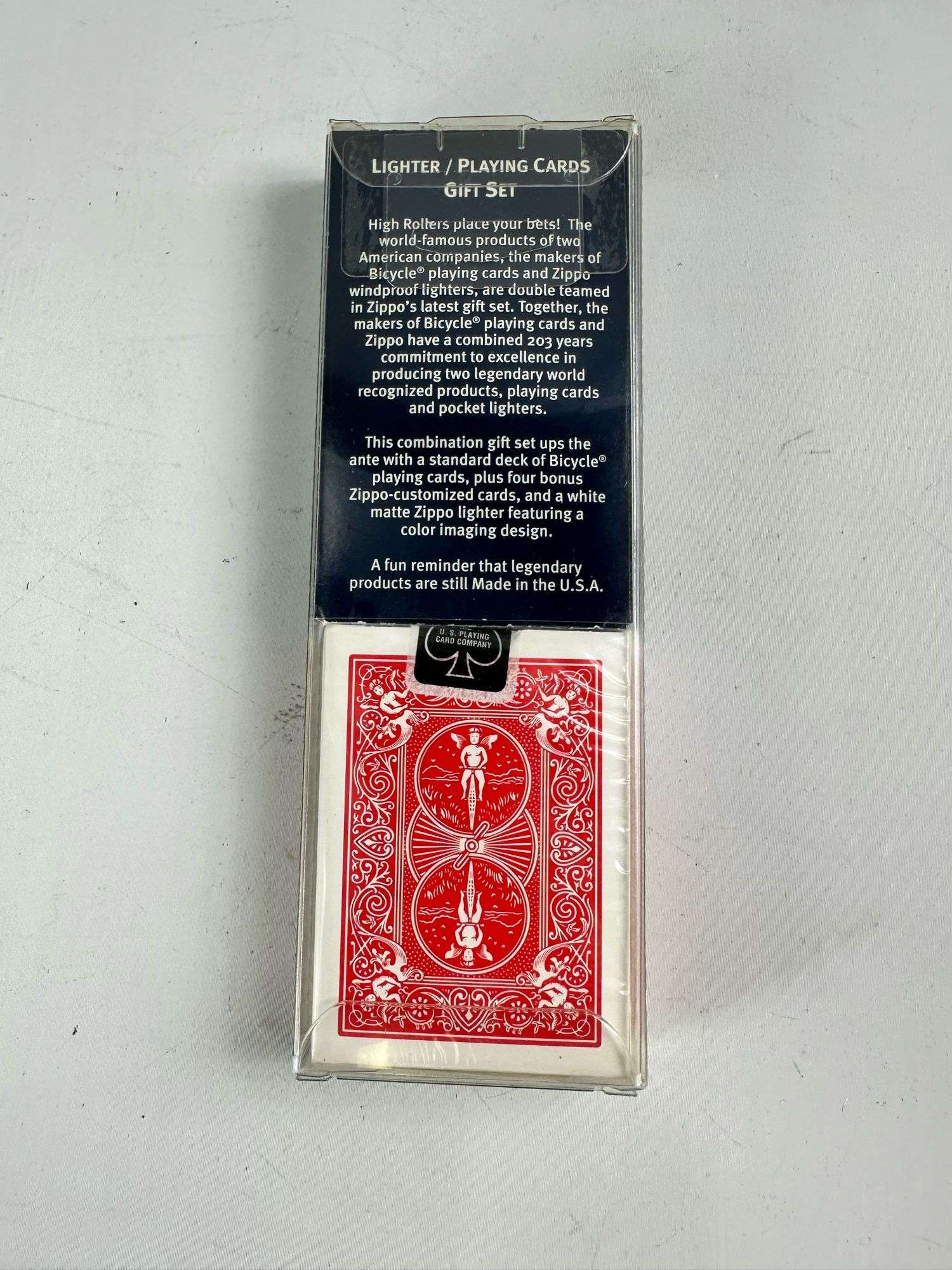 Bicycle Playing Cards Gift Set Zippo Lighter Unused in Box