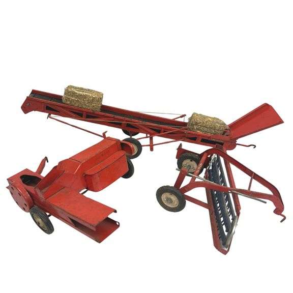 Vintage Tru-Scale Implements Hay Baler Elevator Rake Pressed Steel Toy
