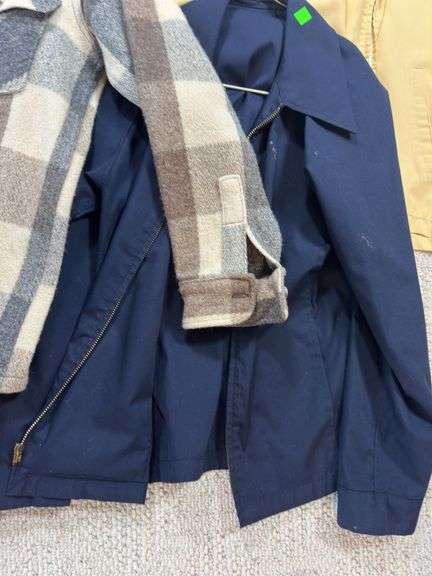 LOT Vintage Farm Jacket Clothing: LL Bean Flannel Mechanics Lightweight Windbreakers 1960s 70s