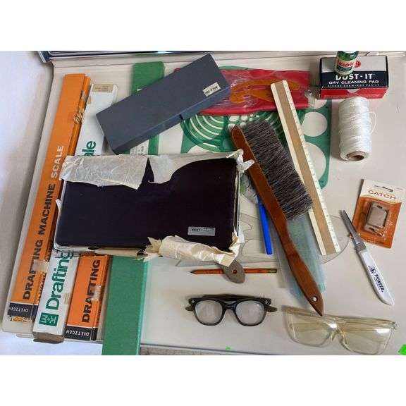 Vintage Drafting Lot K&E Tools Slide Rules Scales Curves Pencils +++