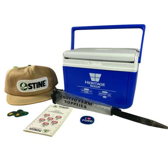 Mixed Lot Farm Brands: LaOtto Farm Supplies Water Gauge John Deere Magnets STINE Heritage Seeds Cool