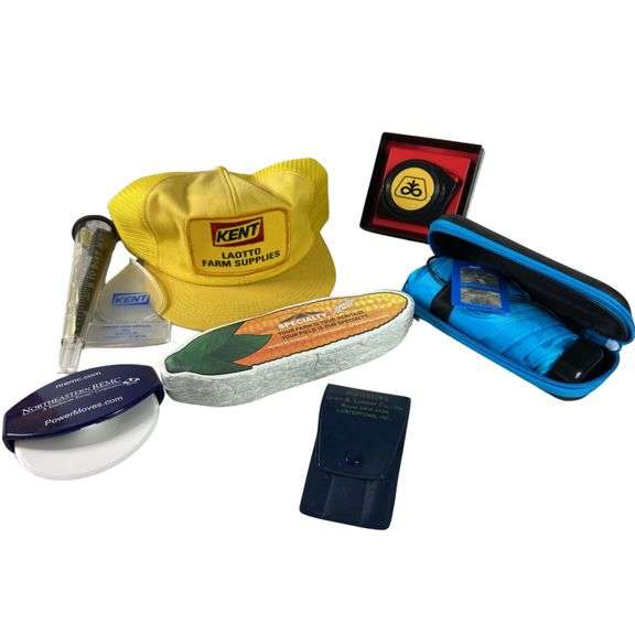 Mixed Lot Farm Brands: KENT LaOtto Farms Supplies Pioneer Measuring Tape Pizza Cutter & More