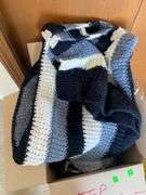 Misc Box of Afghan Seat Cushions T Shirts ++
