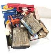 Antique First Aid Bandaid Metal Tins Red Cross Bandage Boxes Gillette Adjustable Razors