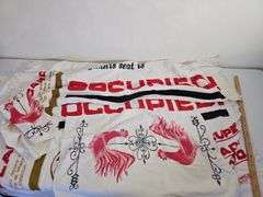 Vintage 1960s 2 TWA Airlines Towels in Seat Saver Pattern + Rooster Towels