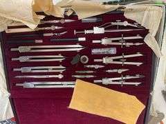 Vintage Drafting Lot K&E Tools Slide Rules Scales Curves Pencils +++