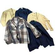LOT Vintage Farm Jacket Clothing: LL Bean Flannel Mechanics Lightweight Windbreakers 1960s 70s