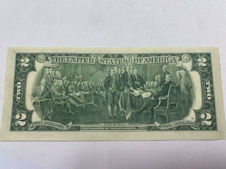 Uncirculated Apr 13 1976 $2 Bill First Day Issue with Chemistry Stamp Huntertown Indiana