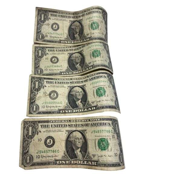 LOT of QTY=4: (J) 1963B $1 Federal Reserve Barr Note