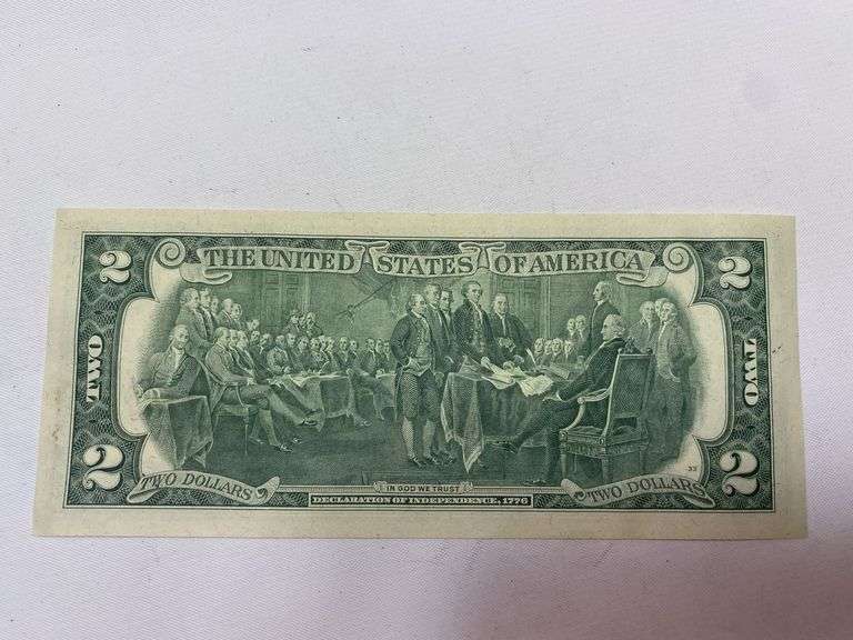 Uncirculated Apr 13 1976 $2 Bill First Day Issue with Chemistry Stamp Huntertown Indiana