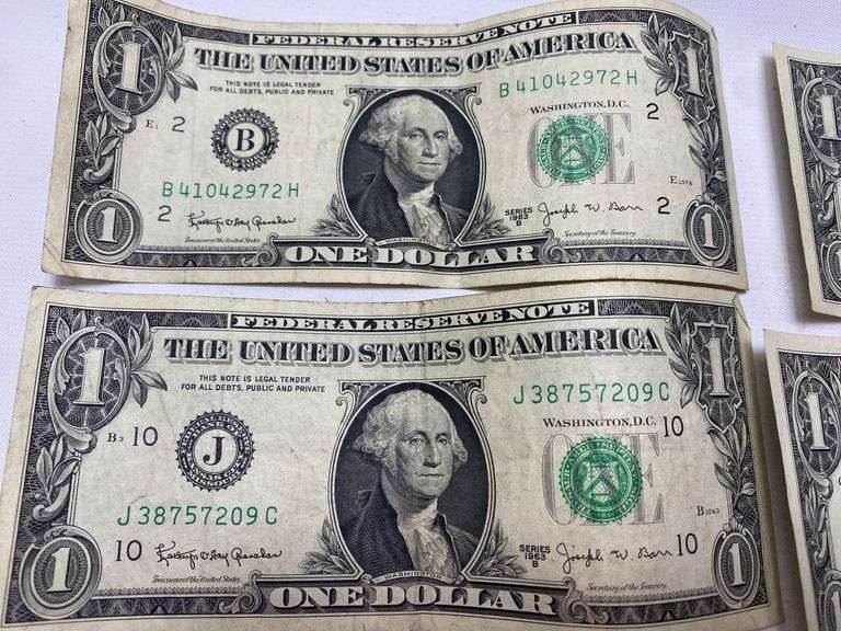 1963B Complete $1 Federal Reserve Barr Note Set