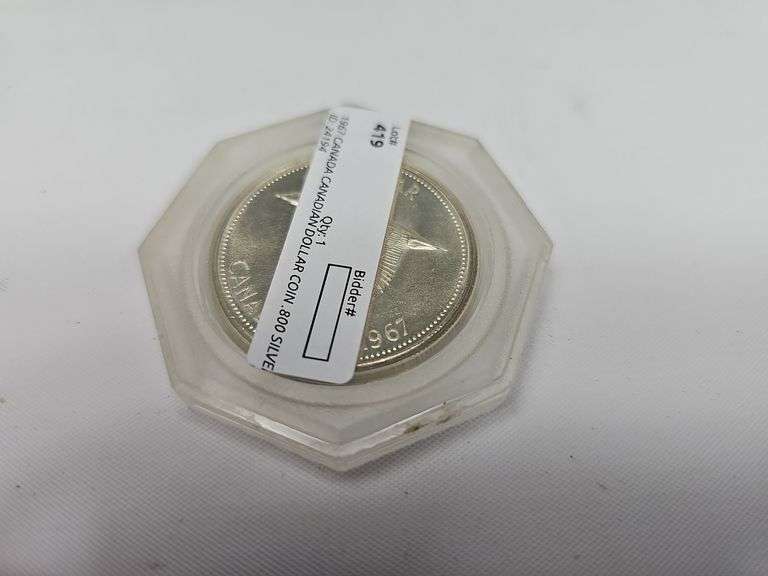 1967 Canada Canadian Dollar Coin .800 Silver in Case