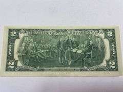 Uncirculated Apr 13 1976 $2 Bill First Day Issue with Chemistry Stamp Huntertown Indiana