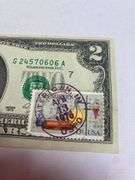 Uncirculated Apr 13 1976 $2 Bill First Day Issue with Chemistry Stamp Huntertown Indiana