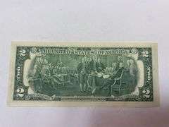 Uncirculated Apr 13 1976 $2 Bill First Day Issue with Chemistry Stamp Huntertown Indiana
