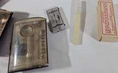 Antique First Aid Bandaid Metal Tins Red Cross Bandage Boxes Gillette Adjustable Razors