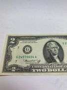 Uncirculated Apr 13 1976 $2 Bill First Day Issue with Chemistry Stamp Huntertown Indiana