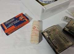 Antique First Aid Bandaid Metal Tins Red Cross Bandage Boxes Gillette Adjustable Razors