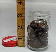 Jar of Antique US Indian Head Cents Penny Pennies