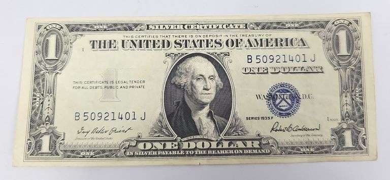 CRISP 1935 F Series Blue Seal $1 Silver Certificate