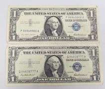 QTY=2 1957 Blue $1 Silver Certificates