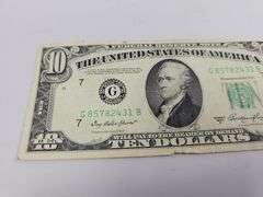 1950 A Series US $10 Bill Ten Hamilton Currency