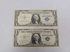 QTY=2 1957 Blue $1 Silver Certificates