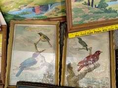Pickers LOT: Vintage Wall Art Mosaic Paint By Number Birds Ladies