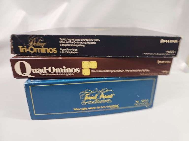 LOT 3 Games Tri-Onimos Quad-Onimos Domino Games Trivial Pursuit