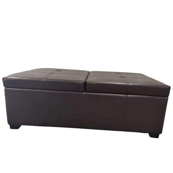 Furniture Ottoman Foot Stool Leather Look Hidden Storage
