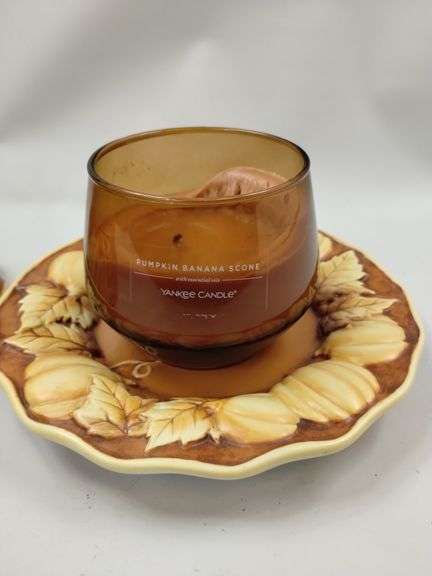 Yankee Candle Fall Candle Shade Tray Saucer Pumpkins Fall