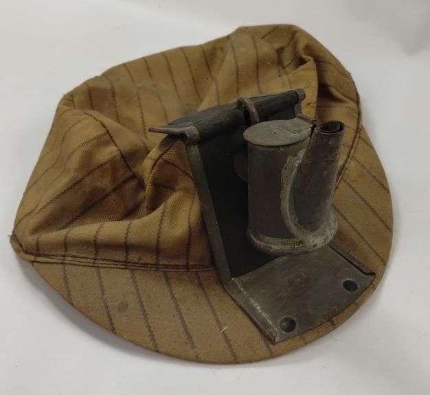Antique West Virginia Coal Miners Cap Tea Pot Oil Lamp