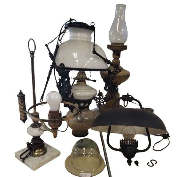 Pickers LOT: Antique Architectural Lighting Electric Oil Lamps