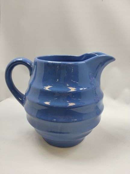 Vintage Antique German Hand Painted Floral Vase & Milk Pitcher Stoneware